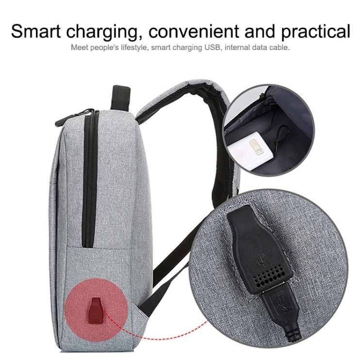 POFOKO Casual Business Backpack Large Capacity Waterproof Oxford Fabric with External USB Charging Design for 15.6 Inch Laptops