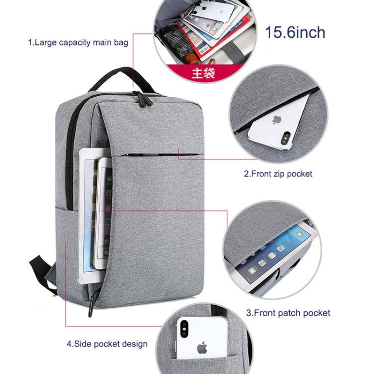POFOKO Casual Business Backpack Large Capacity Waterproof Oxford Fabric with External USB Charging Design for 15.6 Inch Laptops