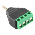 Stereo Audio Connector, 2.5mm 4-Pole 4-Pin Male Plug, Terminal Block, 2.5mm Male (4 Pin)