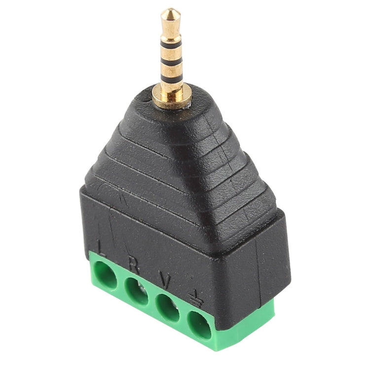 Stereo Audio Connector, 2.5mm 4-Pole 4-Pin Male Plug, Terminal Block, 2.5mm Male (4 Pin)