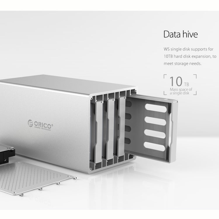 ORICO Honeycomb Series WS400C3 SATA 3.5 inch 40TB USB-C / Type-C 4 Bay Aluminum Alloy HDD / SSD Enclosure, USB-C / Type-C 4 Bays