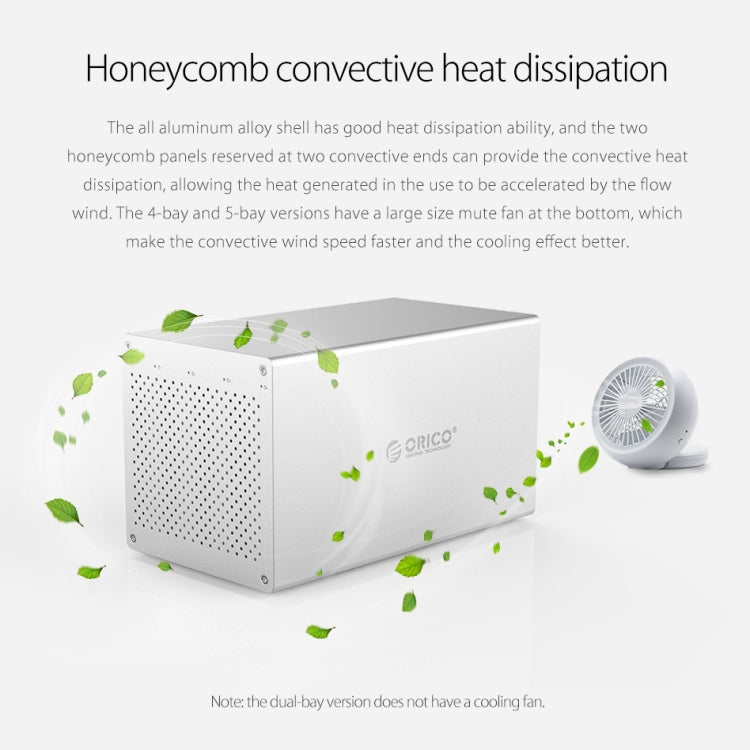 ORICO Honeycomb Series WS400C3 SATA 3.5 inch 40TB USB-C / Type-C 4 Bay Aluminum Alloy HDD / SSD Enclosure, USB-C / Type-C 4 Bays