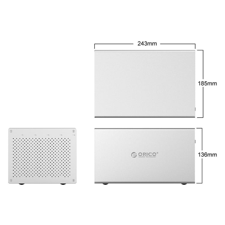 ORICO Honeycomb Series WS500RU3 SATA 3.5 Inch 50TB USB 3.0 5-Bay Aluminum Alloy HDD/SSD Enclosure with RAID, USB 3.0 5 Bays with RAID