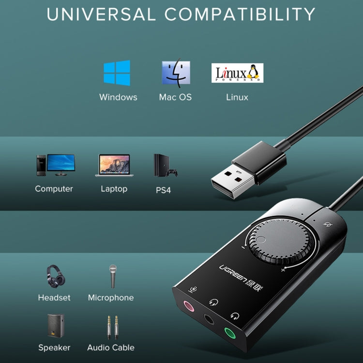 UGREEN CM109 External Sound Card for PC - 3x 3.5mm Ports
