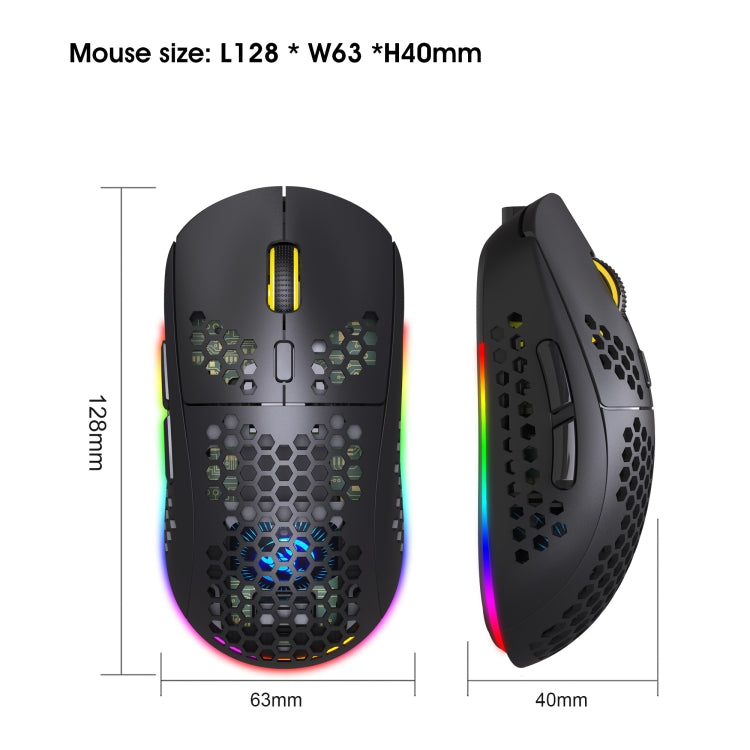 Souris gaming sans fil HXSJ T90 RGB - Performance optimale