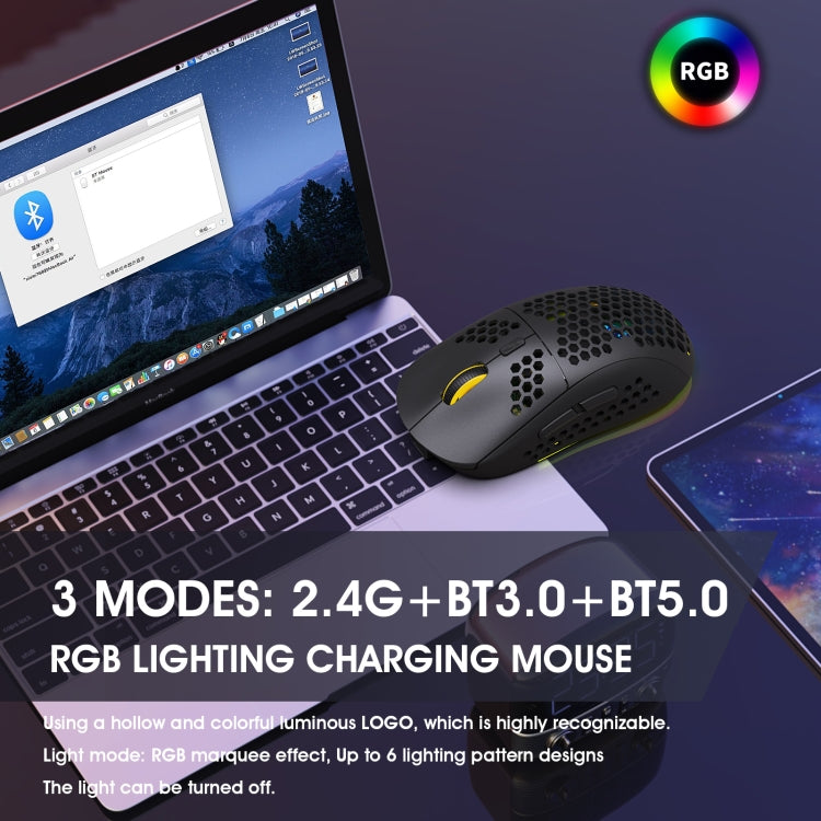 Souris gaming sans fil HXSJ T90 RGB - Performance optimale
