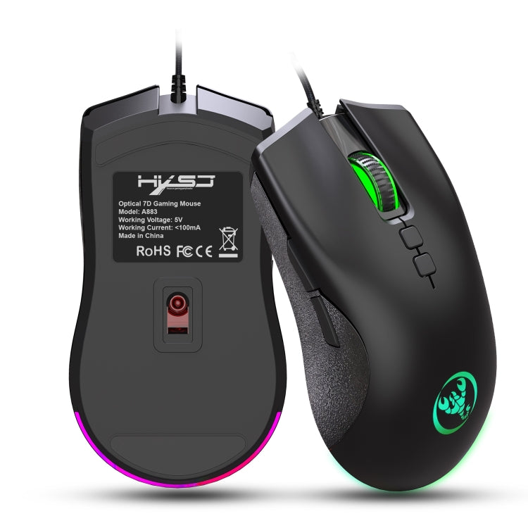 Souris Gaming HXSJ A883 RGB 6400DPI Filaire Professionnelle