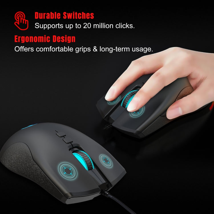 Souris Gaming HXSJ A883 RGB 6400DPI Filaire Professionnelle