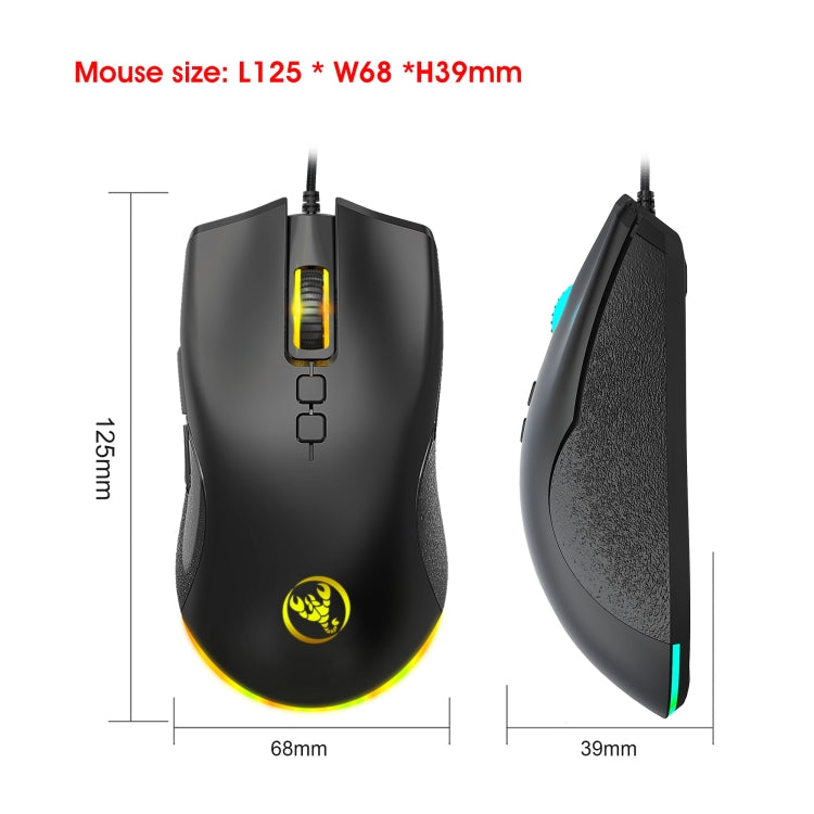 Souris Gaming HXSJ A883 RGB 6400DPI Filaire Professionnelle
