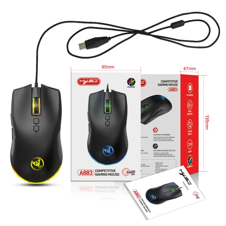 Souris Gaming HXSJ A883 RGB 6400DPI Filaire Professionnelle