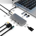 BL10V 10-in-1 USB-C/Type-C to RJ45 + VGA + HDMI + 3.5mm AUX + SD/TF Card Slot + PD USB-C/Type-C + USB 3.0 + 2 USB 2.0 Ports Docking Station HUB, BL10V