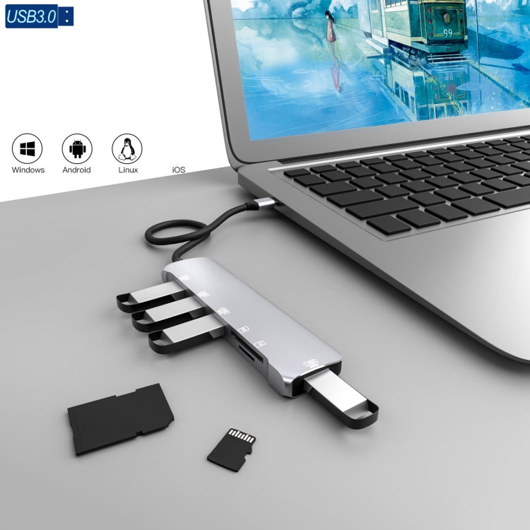 Adaptateur USB-C 6 en 1 pour PC et accessoires gaming