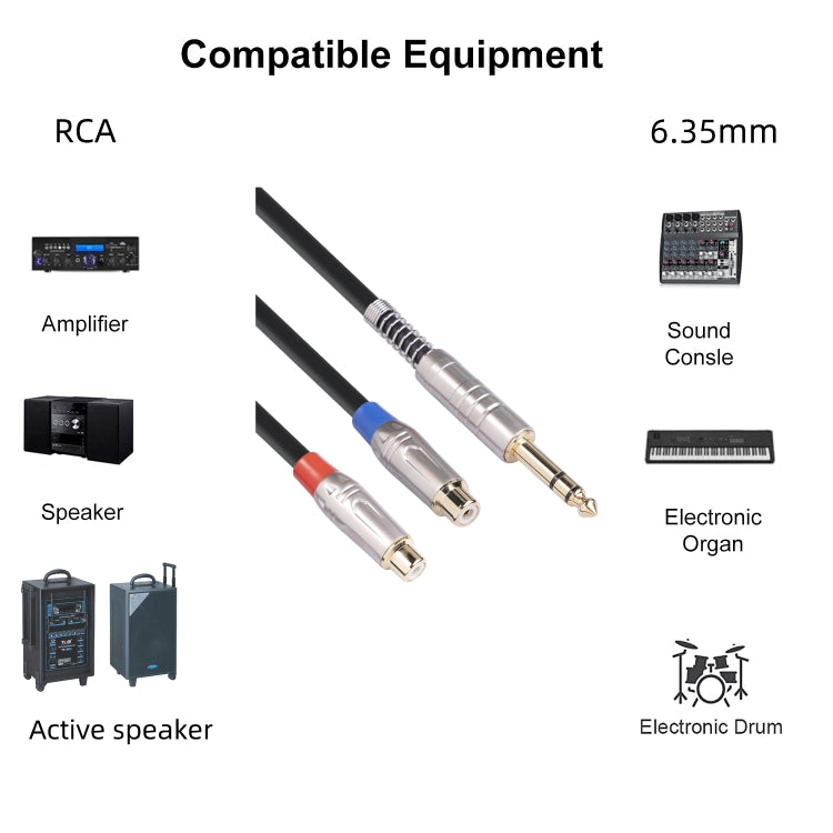 Câble audio bifurqué 6,35 mm vers double RCA pour gaming