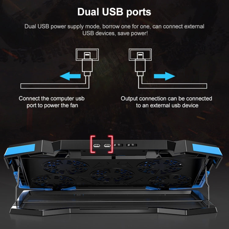 Gaming laptop cooling pad with 5