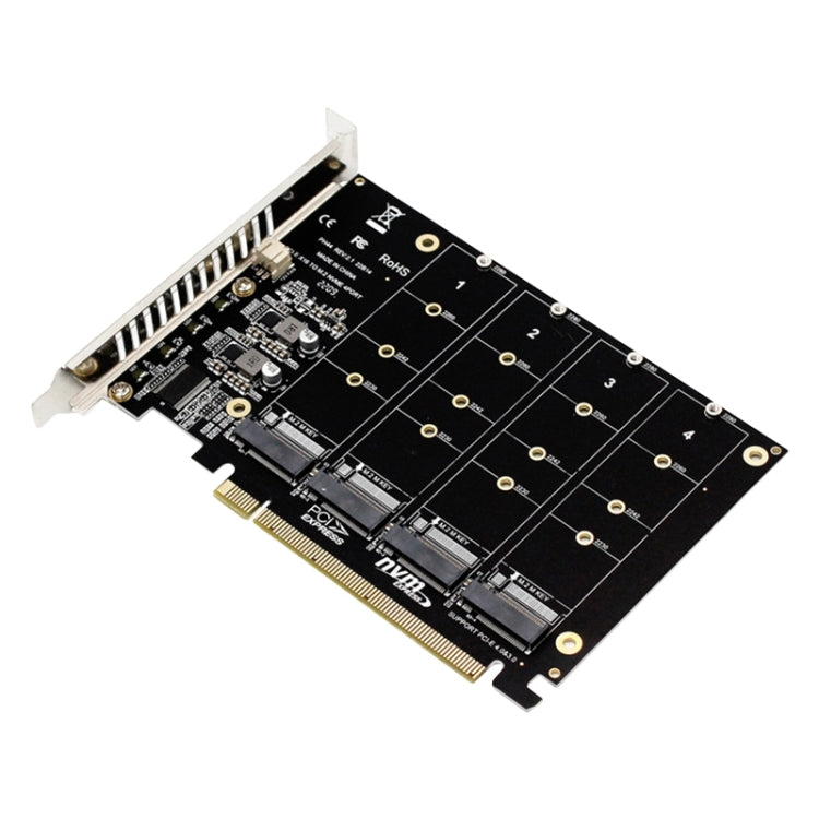PH44 NVME 4-disk array card, PCI-E signal split array card