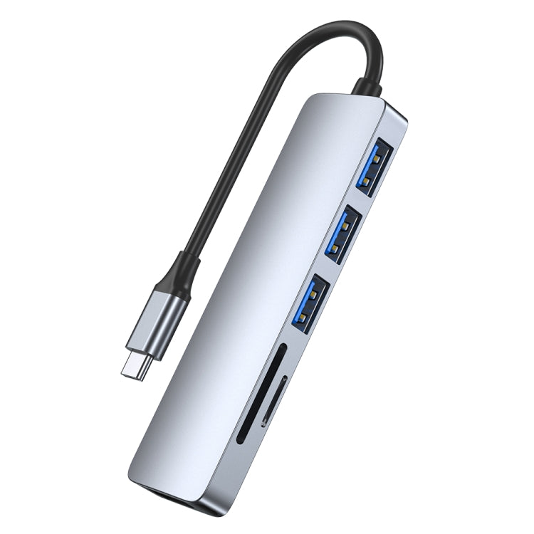 Adaptateur HUB 6-en-1 USB-C/Type-C vers station d'accueil USB, 6 in 1