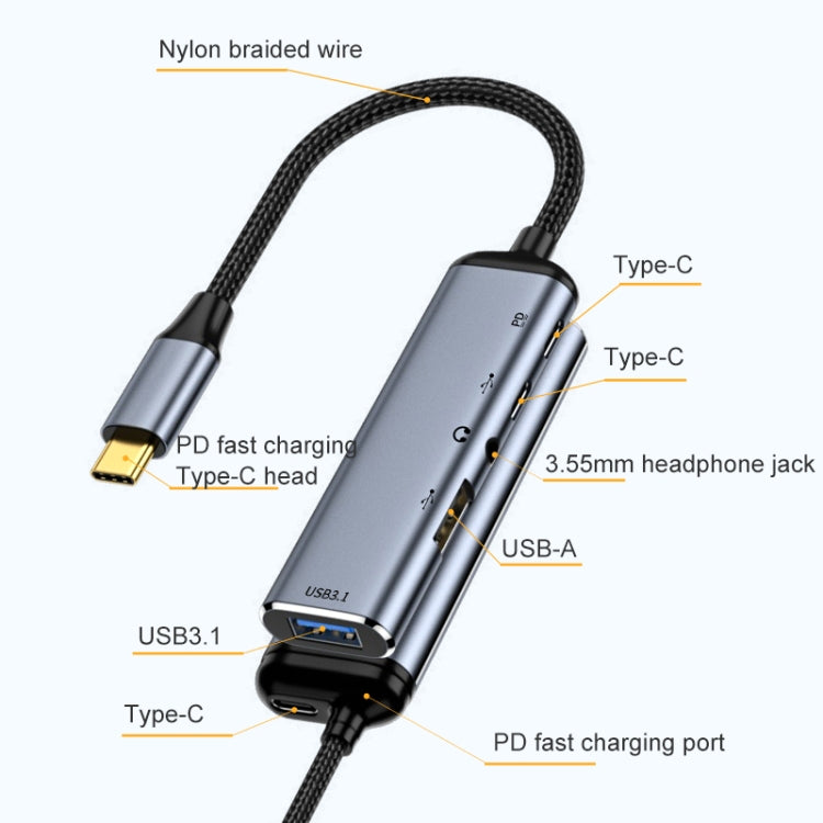 Adaptateur USB-C 5 en 1 pour PC et Gaming - Y003