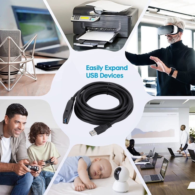 Câble d'extension USB 3.0 mâle vers femelle super rapide pour synchronisation de données, longueur : 5 m, 5m