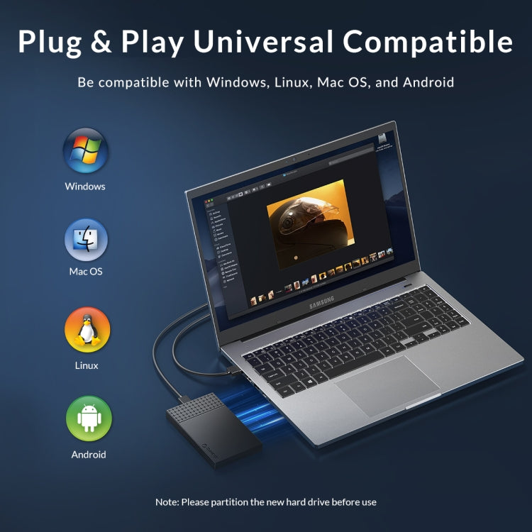 Boîtier de disque dur USB-C 2,5" ORICO pour PC Gaming