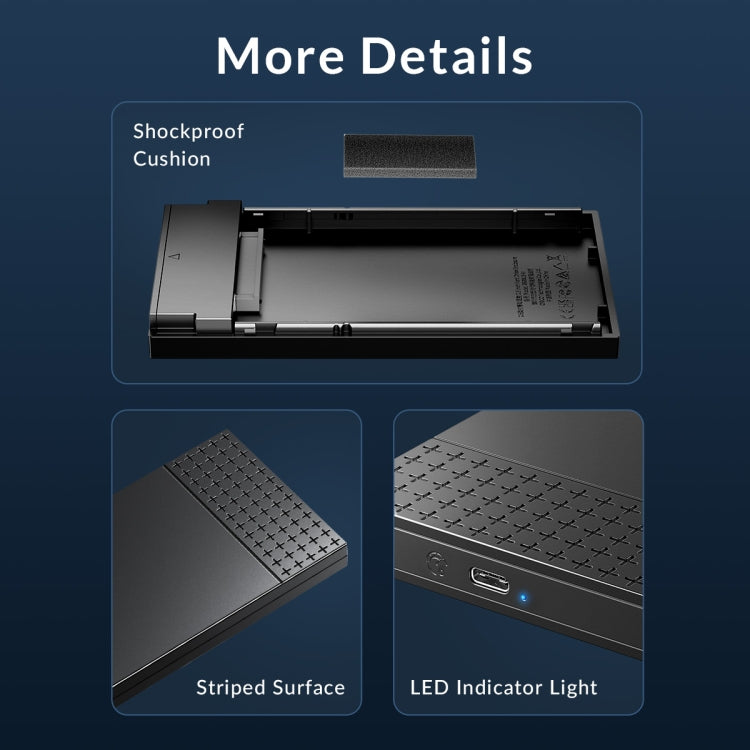 Boîtier de disque dur USB-C 2,5" ORICO pour PC Gaming