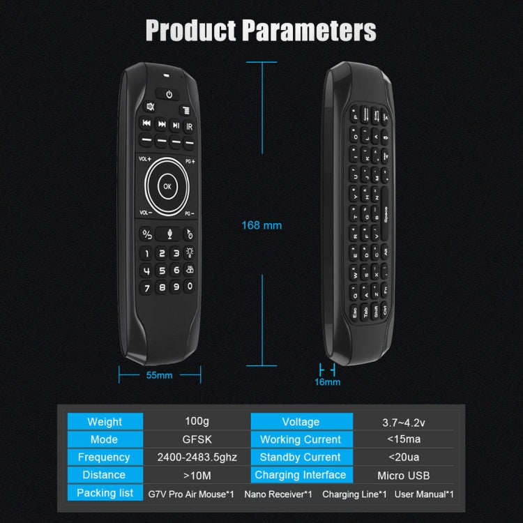 G7V Pro : Souris Air sans fil avec rétroéclairage LED pour