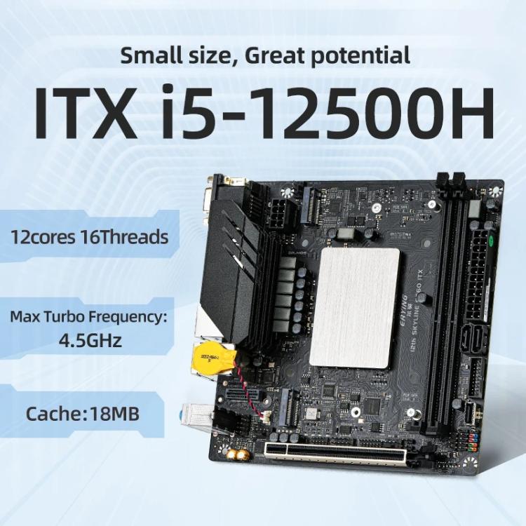 ITX gaming motherboard with i5-12500H processor