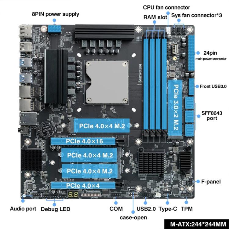 ERYING HX770 NAS Motherboard with Integrated i5 Processor
