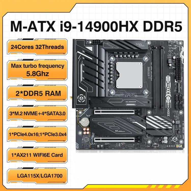 Carte mère ATX ERYING avec processeur i9-14900HX pour gaming