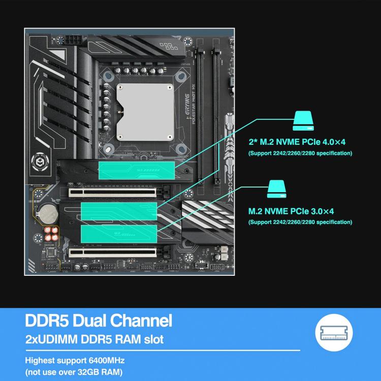 Carte mère ATX ERYING avec processeur i9-14900HX pour gaming