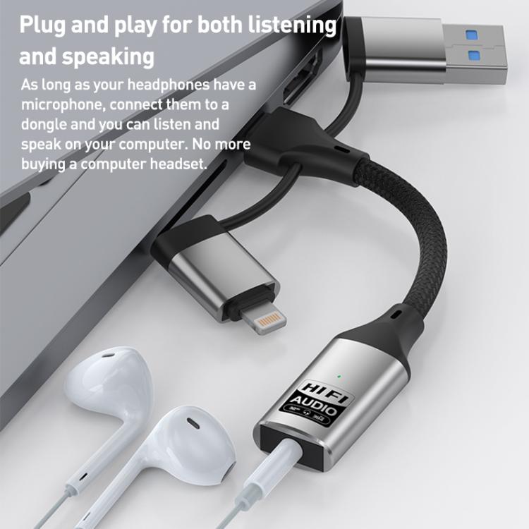 3-in-1 External Sound Card for PC - Optimal Connectivity