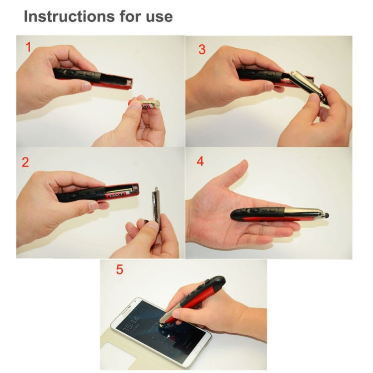 PR-08 2.4G Innovative Pen-Style Portable Wireless Smart Mouse, compatible with Windows 8/7/Vista/XP/2000/Android/Linux/Mac OS. Effective distance: 10m, PR-08 (Red), PR-08 (Blue), PR-08 (Grey), PR-08 (Black)