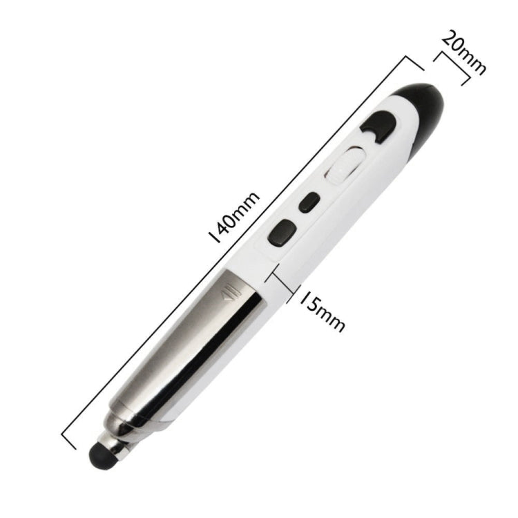 PR-08 Souris intelligente sans fil portable innovante de style stylo 2,4 G, compatible avec Windows 8/7/Vista/XP/2000/Android/Linux/Mac OS., Distance effective : 10 m, PR-08 (White)