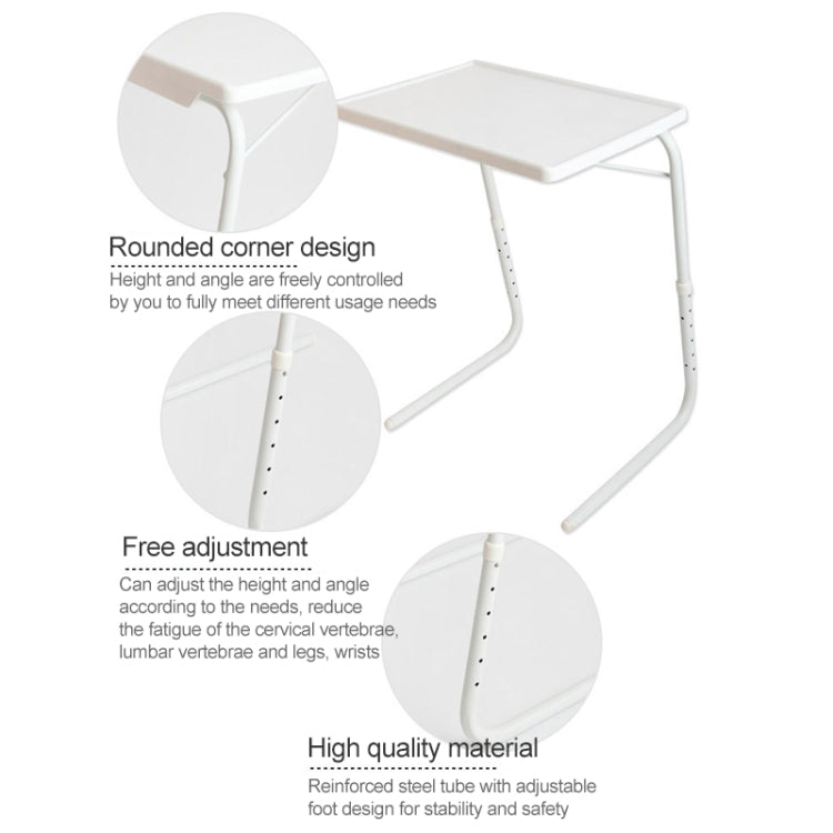 Support de tube en acier à coussin en plastique Table d'ordinateur portable polyvalente pliable et relevable, hauteur réglable: 52-72 cm, angle réglable: 30 degrés / 60 degrés / 90 degrés, Adjustable Height: 52-72cm Pink, Adjustable Height: 52-72cm Blu...