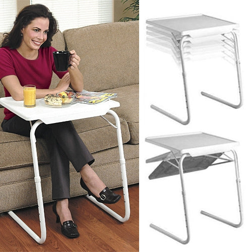 Steel tube support with plastic cushion, versatile folding and lifting laptop table, adjustable height: 53-74cm, adjustable angle: 30 degrees / 60 degrees / 90 degrees / 180 degrees, Adjustable Height: 53-74cm