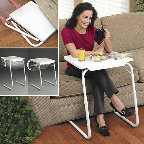 Steel tube support with plastic cushion, versatile folding and lifting laptop table, adjustable height: 53-74cm, adjustable angle: 30 degrees / 60 degrees / 90 degrees / 180 degrees, Adjustable Height: 53-74cm