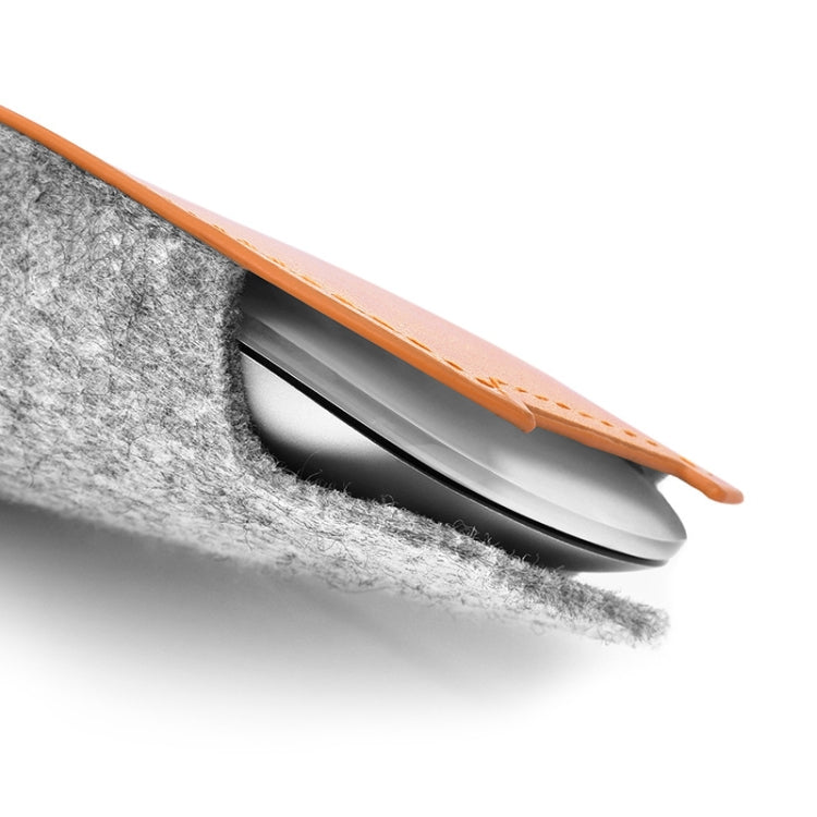 Elastic PU Leather Felt Fur Storage Bag for Apple Magic Mouse 2, European Style