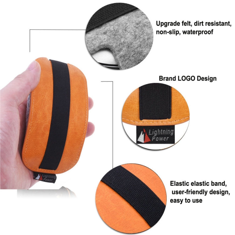 Elastic PU Leather Felt Fur Storage Bag for Apple Magic Mouse 2, European Style