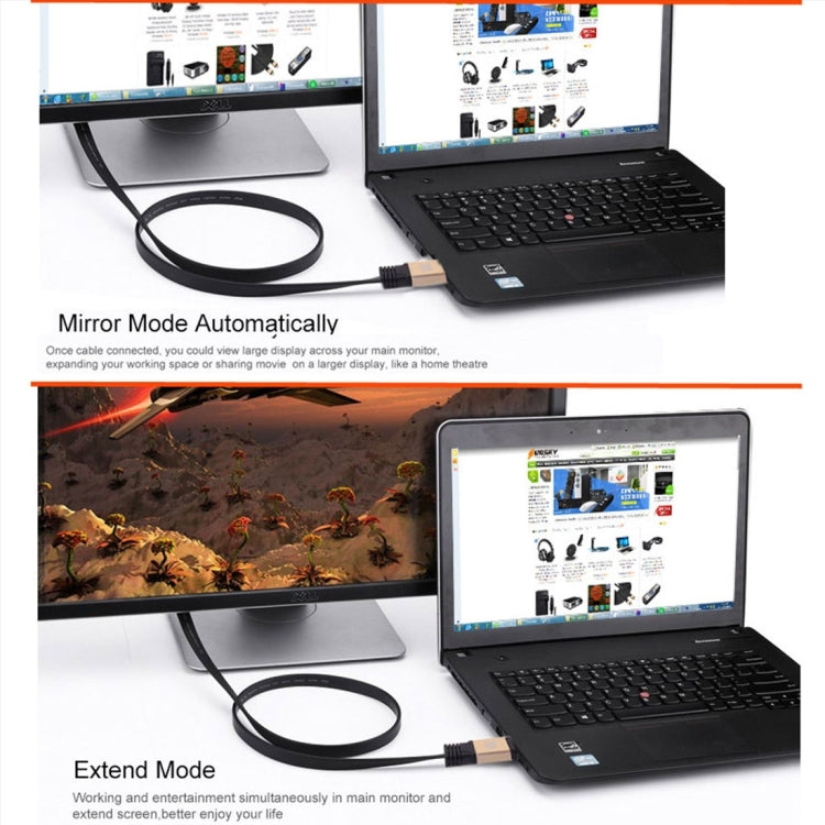 Câble HDMI 2.0 plat 1m 4K 18 Gbps pour PC et Gaming