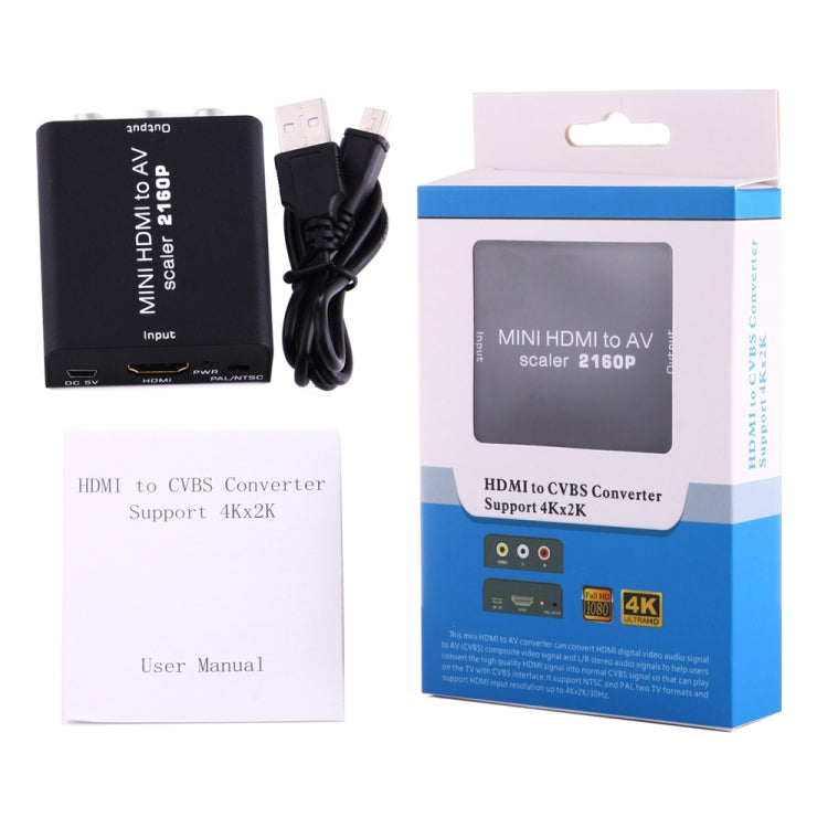 Convertisseur de signal vidéo composite mini HDMI vers AV/CVBS, Mini HDMI to AV / CVBS