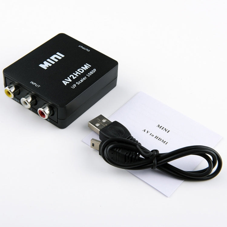 HOWEI HW-2105 Mini AV CVBS/L+R to HDMI Audio Converter Adapter, Supports 1080P Scaler, HW-2105 AV to HDMI