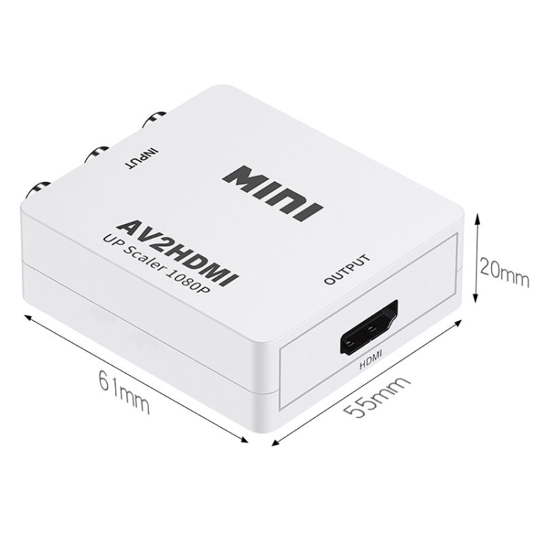 HOWEI HW-2105 Mini AV CVBS/L+R to HDMI Audio Converter Adapter, Supports 1080P Scaler, HW-2105 AV to HDMI