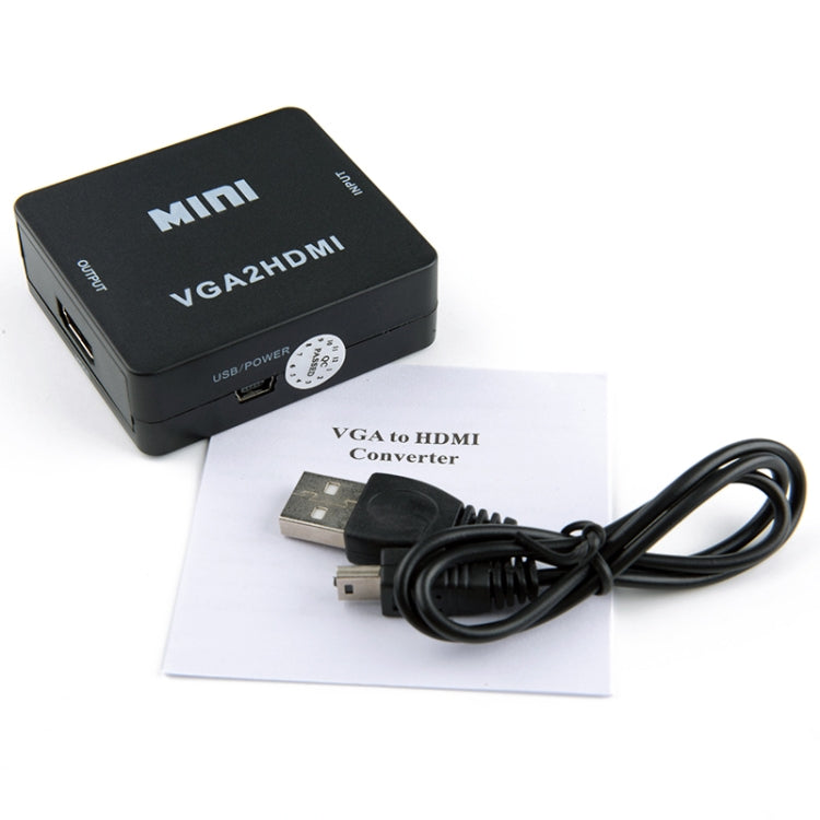 HOWEI HW-2107 HD 1080P Mini VGA vers HDMI Scaler Box Convertisseur Audio Vidéo Numérique