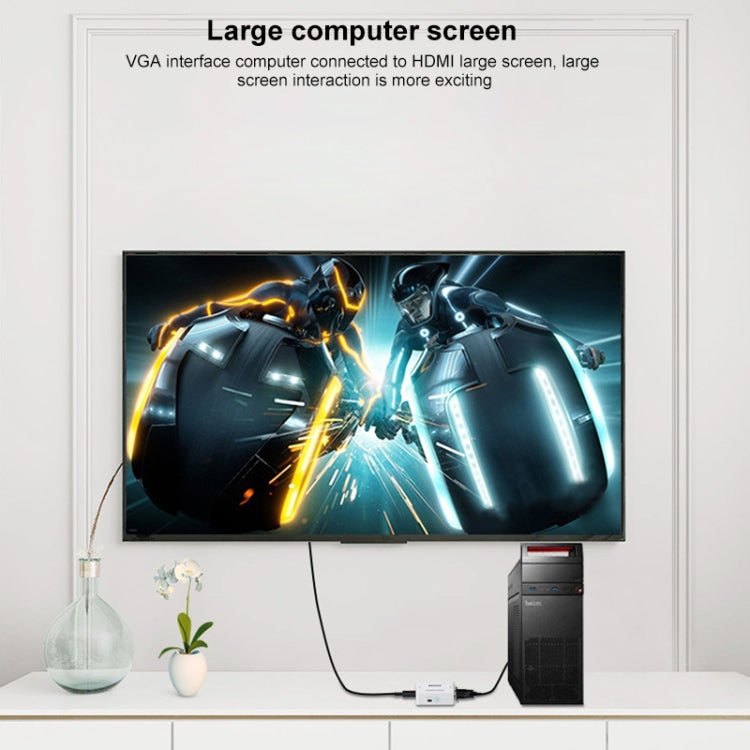 HOWEI HW-2107 HD 1080P Mini VGA vers HDMI Scaler Box Convertisseur Audio Vidéo Numérique