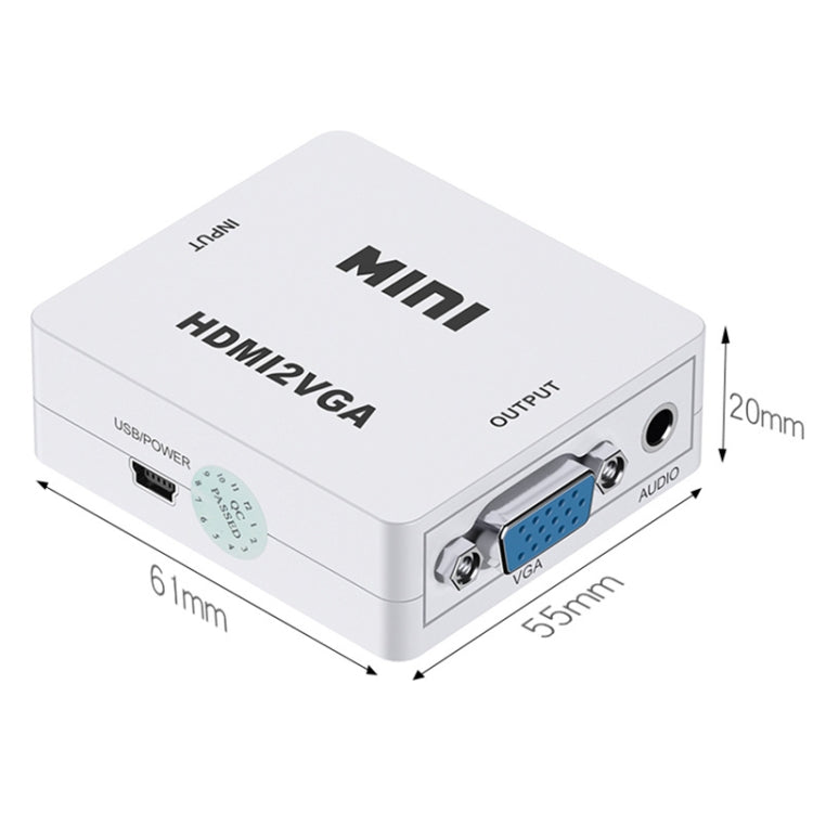 Convertisseur Mini HDMI vers VGA pour PC et Gaming
