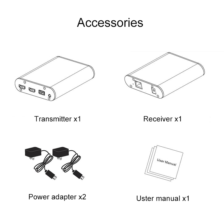 Extension HDMI CAT871 (récepteur et émetteur) sur câble CAT5e/CAT6 avec IR, distance de transmission : 120 m, CAT871