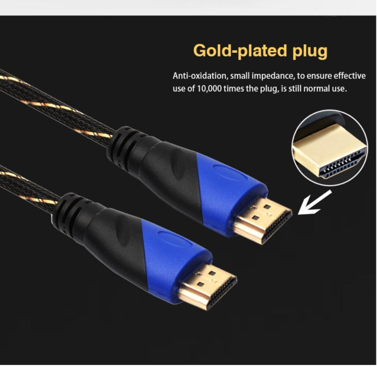 15m HDMI 1.4 Version 1080P Woven Net Blue-Black Line Male to Male HDMI Audio Video Adapter Cable, Length: 15m