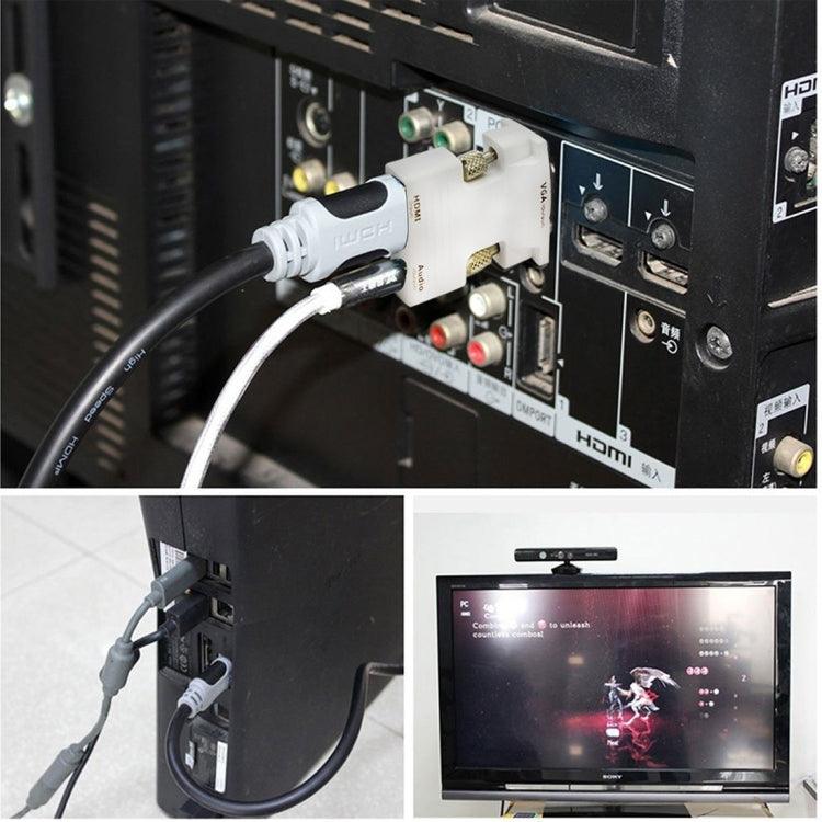HDMI Female to VGA Male Converter Adapter with Audio Output for Projector, Monitor, TV, HDMI to VGA+Audio