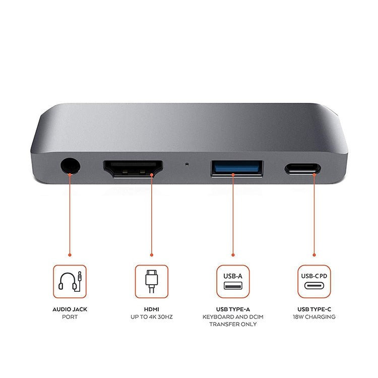 Adaptateur Hub 4 en 1 Type-C pour PC et iPad Pro