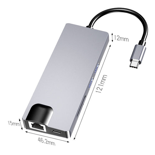 Adaptateur HUB 8 en 1 USB-C pour PC Gaming et Multimédia