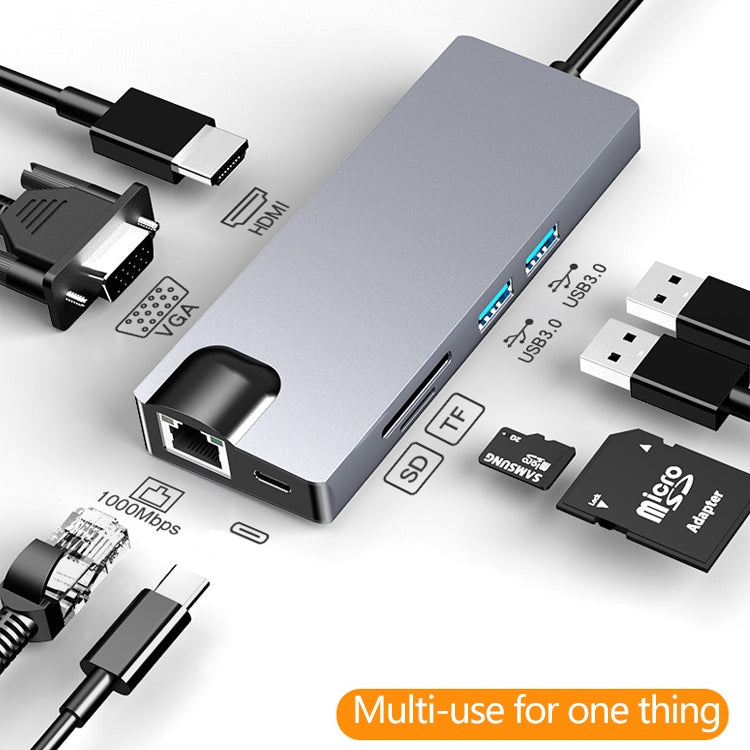 Adaptateur HUB 8 en 1 USB-C pour PC Gaming et Multimédia